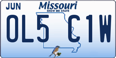 MO license plate OL5C1W
