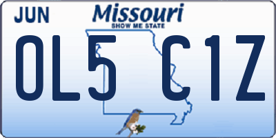 MO license plate OL5C1Z