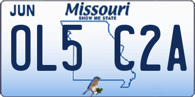 MO license plate OL5C2A