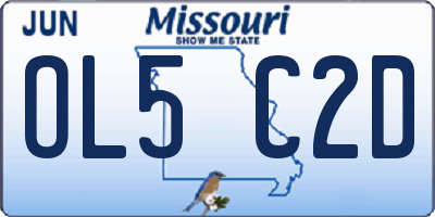MO license plate OL5C2D