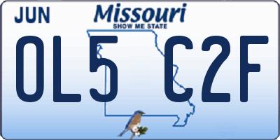 MO license plate OL5C2F