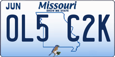MO license plate OL5C2K