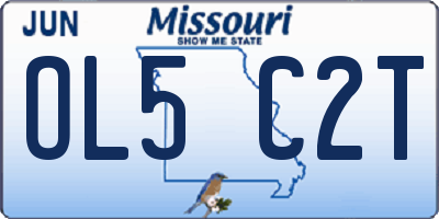 MO license plate OL5C2T