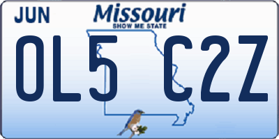 MO license plate OL5C2Z