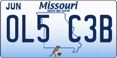 MO license plate OL5C3B