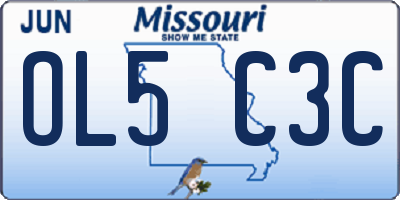 MO license plate OL5C3C