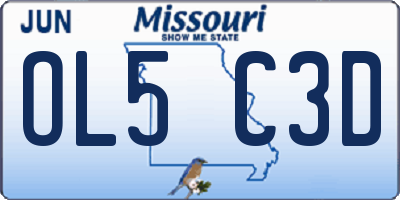 MO license plate OL5C3D