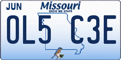 MO license plate OL5C3E