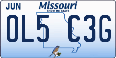 MO license plate OL5C3G