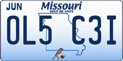 MO license plate OL5C3I