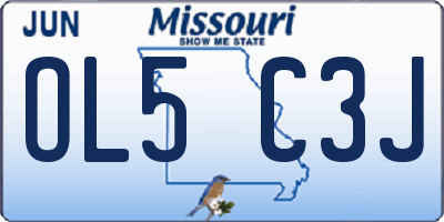 MO license plate OL5C3J