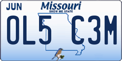 MO license plate OL5C3M