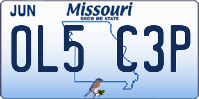 MO license plate OL5C3P