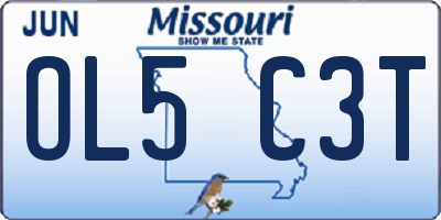 MO license plate OL5C3T