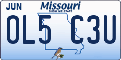 MO license plate OL5C3U