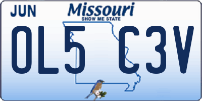 MO license plate OL5C3V