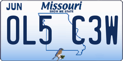 MO license plate OL5C3W