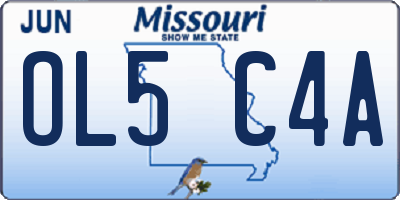 MO license plate OL5C4A