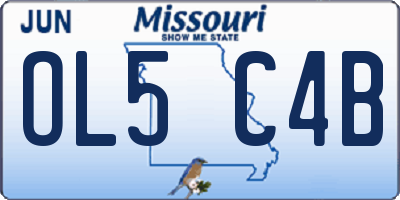 MO license plate OL5C4B