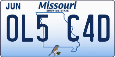 MO license plate OL5C4D