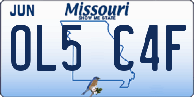 MO license plate OL5C4F