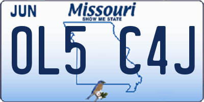 MO license plate OL5C4J