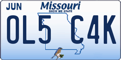 MO license plate OL5C4K