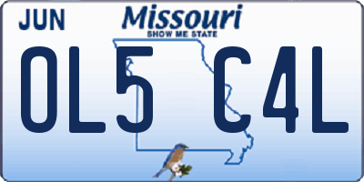 MO license plate OL5C4L