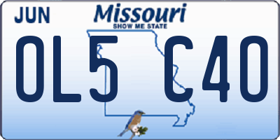MO license plate OL5C4O