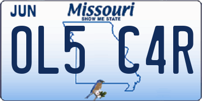 MO license plate OL5C4R