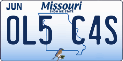 MO license plate OL5C4S