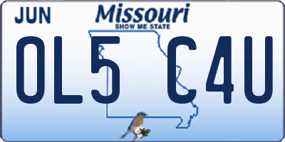 MO license plate OL5C4U
