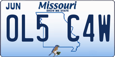 MO license plate OL5C4W