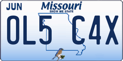 MO license plate OL5C4X