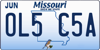 MO license plate OL5C5A