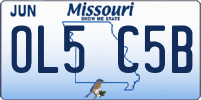 MO license plate OL5C5B