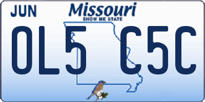 MO license plate OL5C5C
