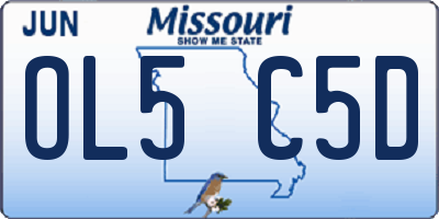 MO license plate OL5C5D