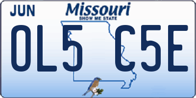 MO license plate OL5C5E