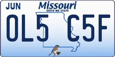 MO license plate OL5C5F