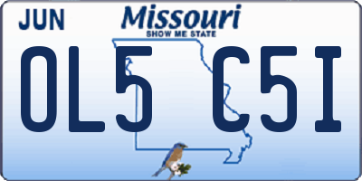 MO license plate OL5C5I
