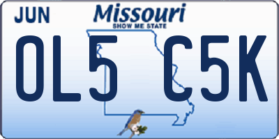 MO license plate OL5C5K
