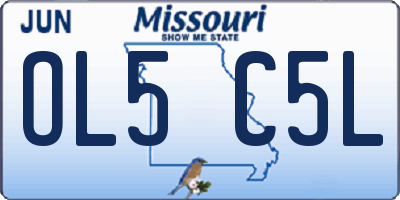 MO license plate OL5C5L
