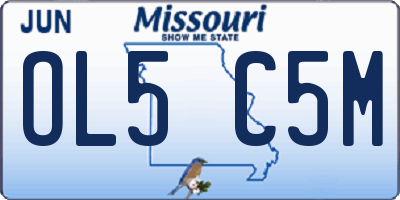 MO license plate OL5C5M