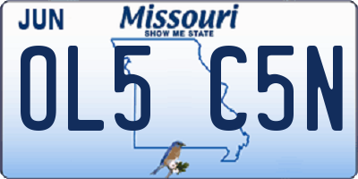 MO license plate OL5C5N