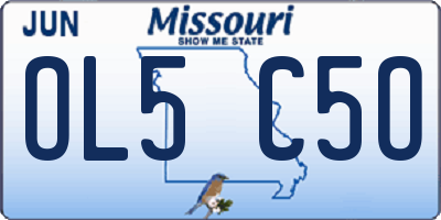 MO license plate OL5C5O