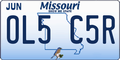 MO license plate OL5C5R