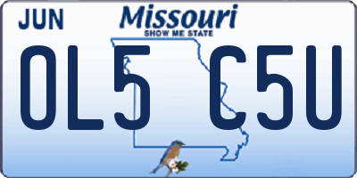 MO license plate OL5C5U