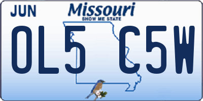 MO license plate OL5C5W