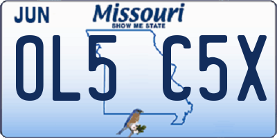 MO license plate OL5C5X